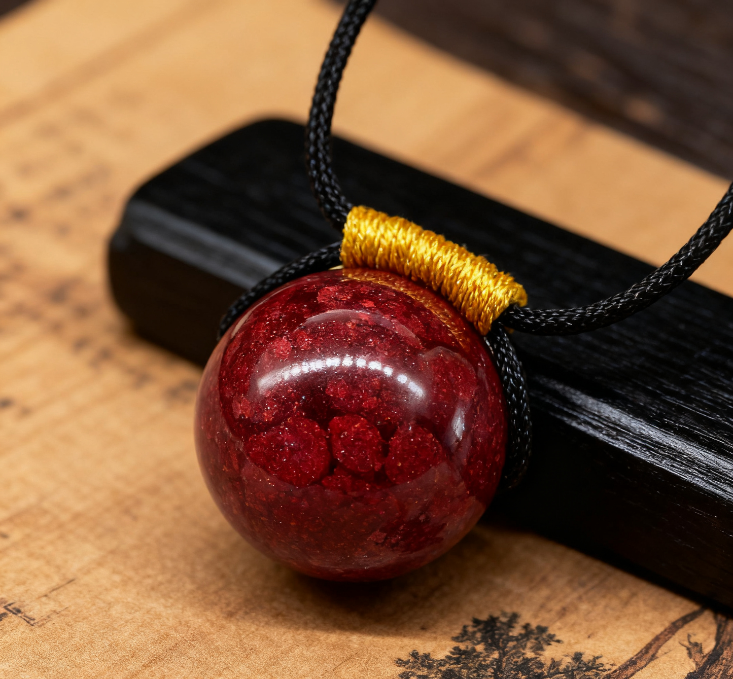 「乡野丫头」金线能量单珠锁骨链 | 全透金线16MM单珠