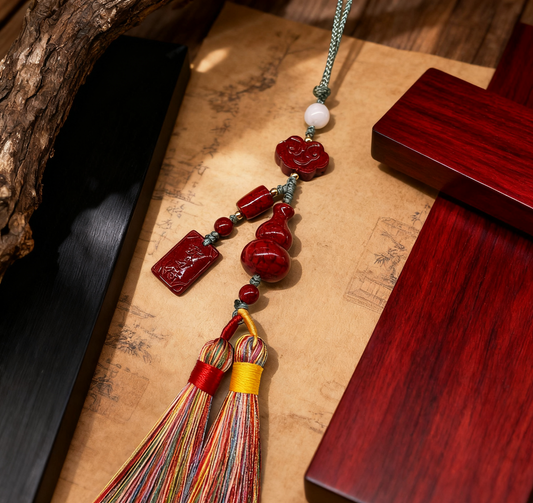 「乡野丫头」移动能量结界|福禄双全车载朱砂挂件