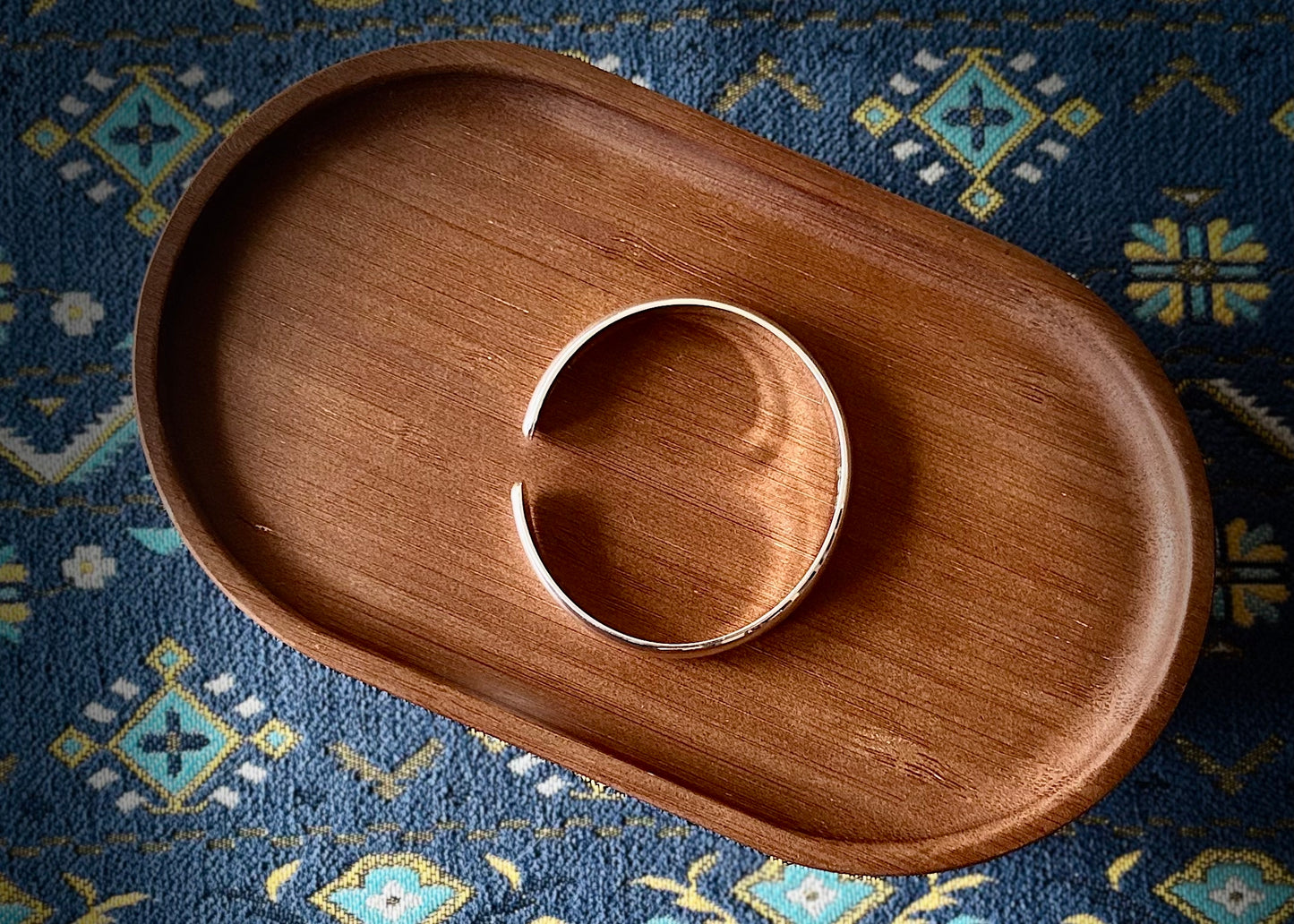 「乡野丫头」  秋子同款|扁条光面素圈 开口款999纯银手镯