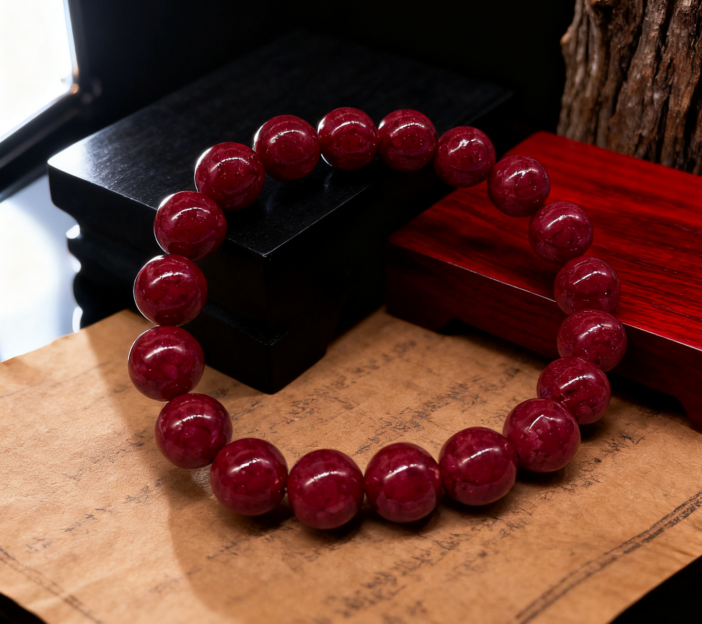 Fortune Gravitational Field Classic 10MM Cinnabar Beads Bracelet 