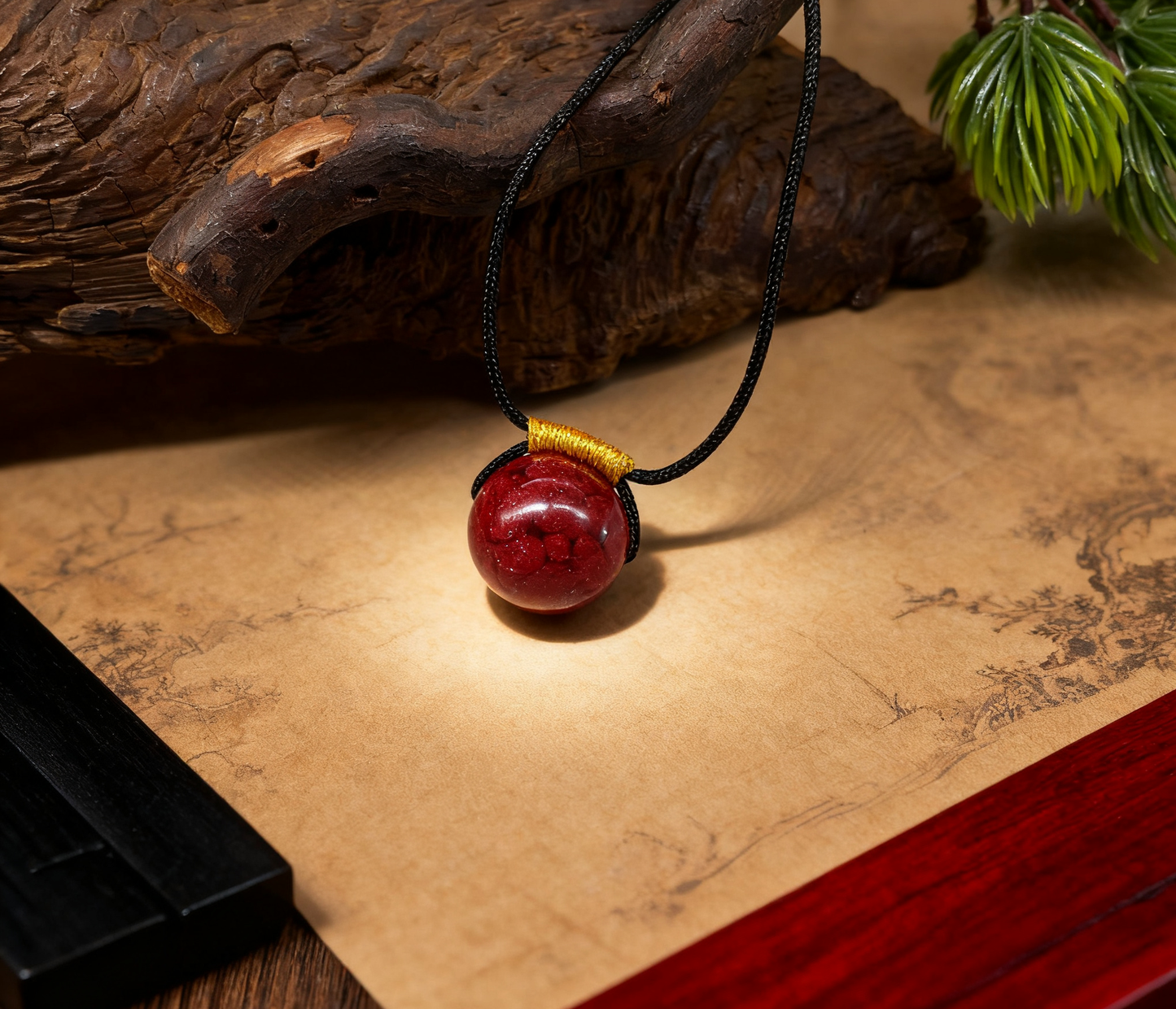 「乡野丫头」金线能量单珠锁骨链 | 全透金线16MM单珠