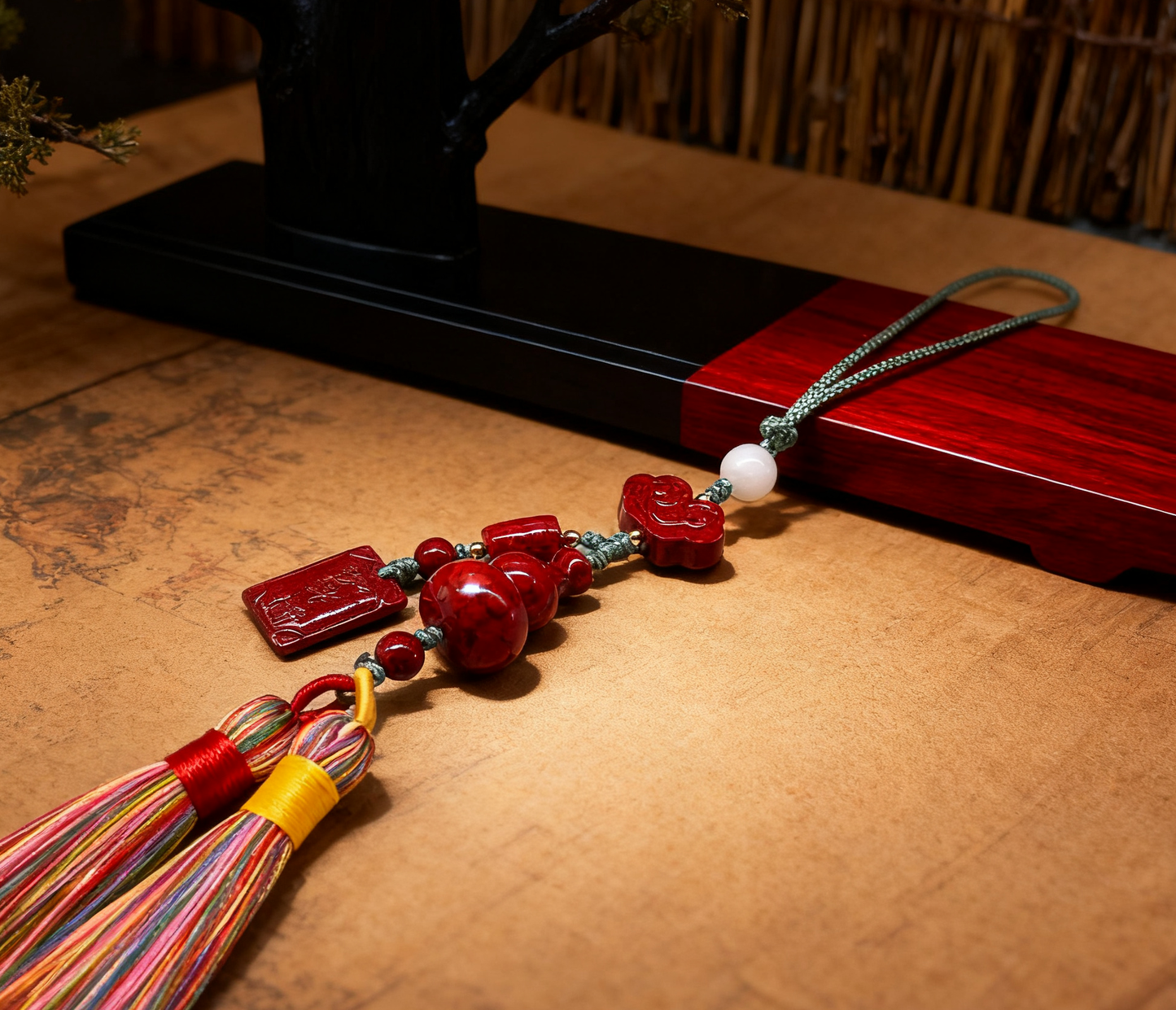 「乡野丫头」移动能量结界｜福禄双全车载朱砂挂件