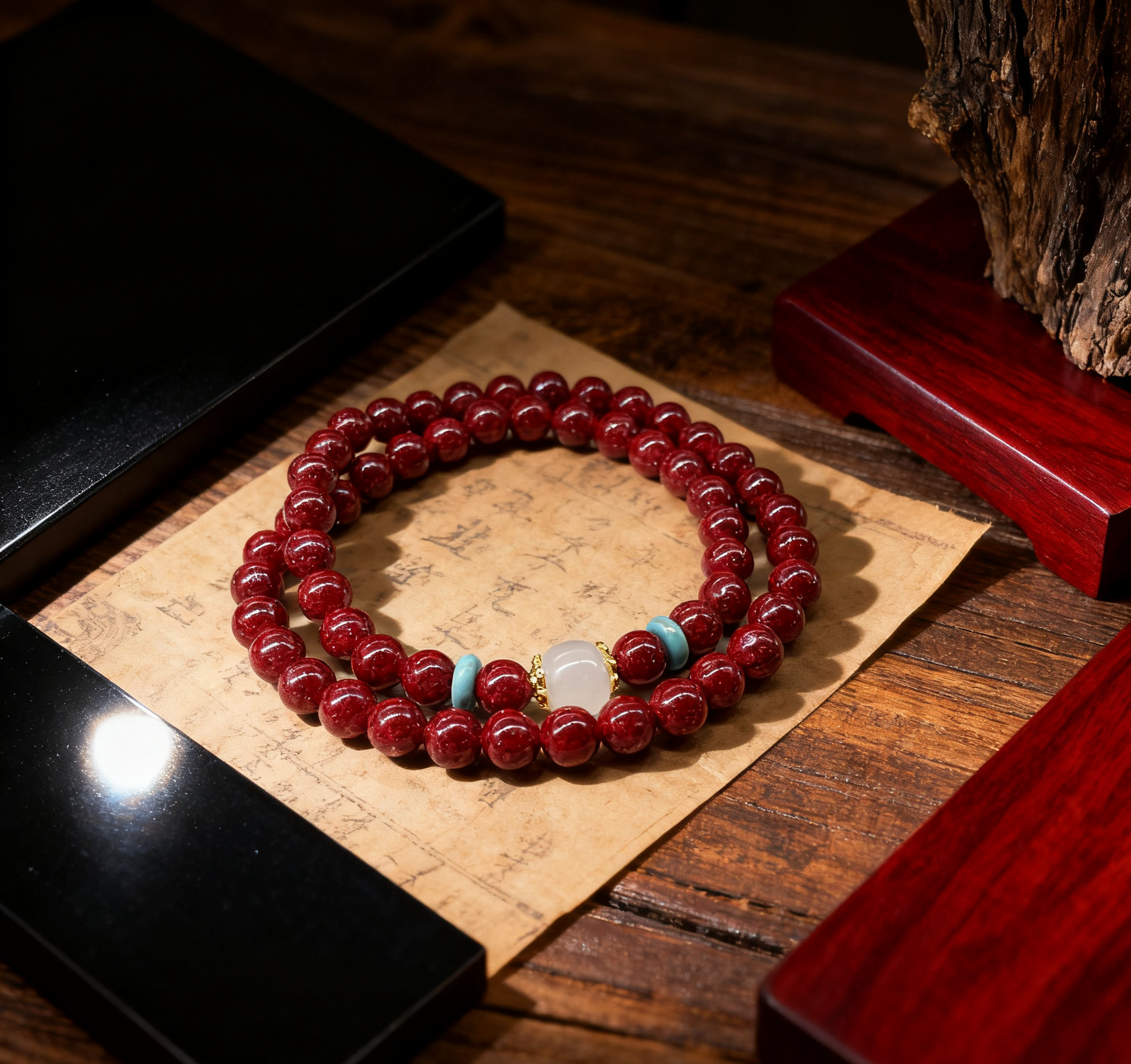 「乡野丫头」灵性净化结界 | 6MM月光白双圈全透晶体砂手链