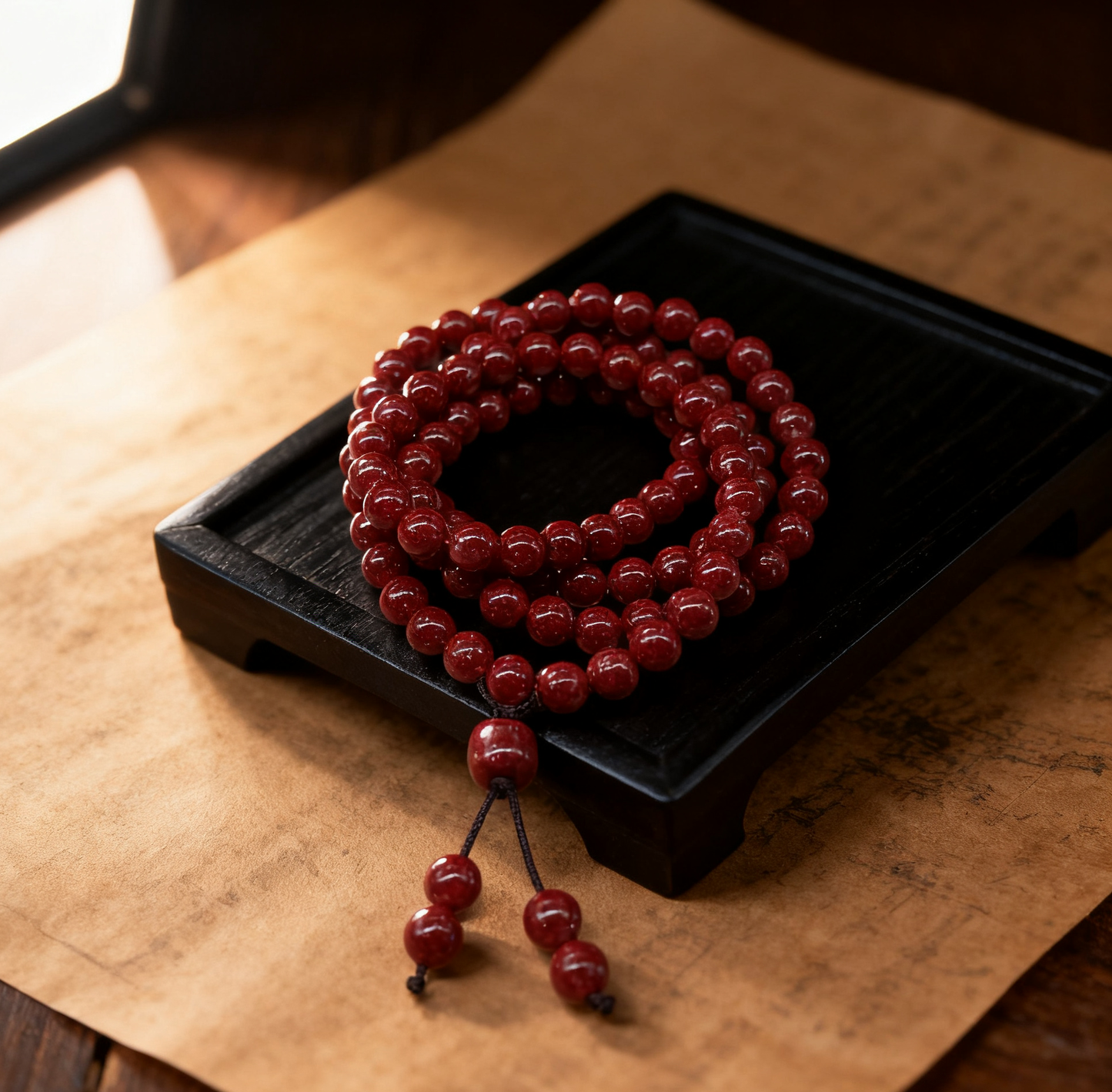 「乡野丫头」三生万物 永恒能量回廊 | 全透6MM三圈桶珠朱砂手串