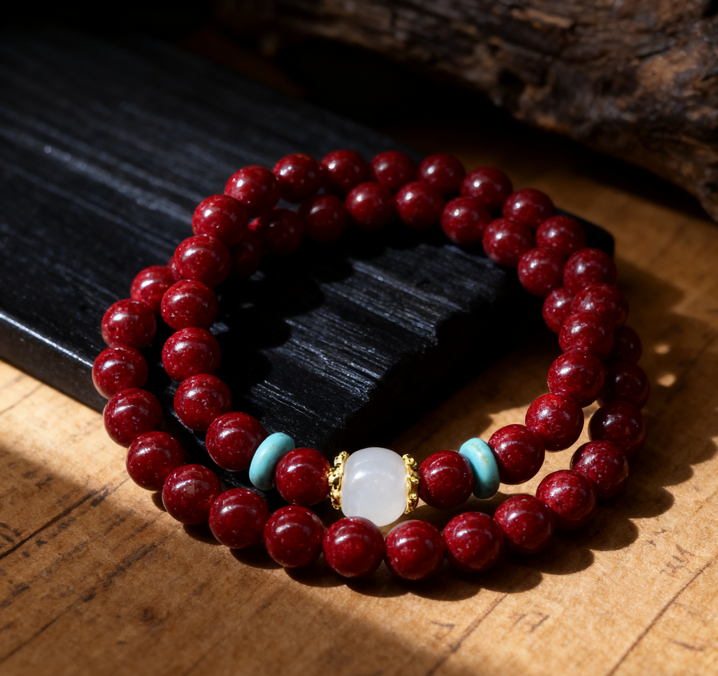 「乡野丫头」灵性净化结界 | 6MM月光白双圈全透晶体砂手链