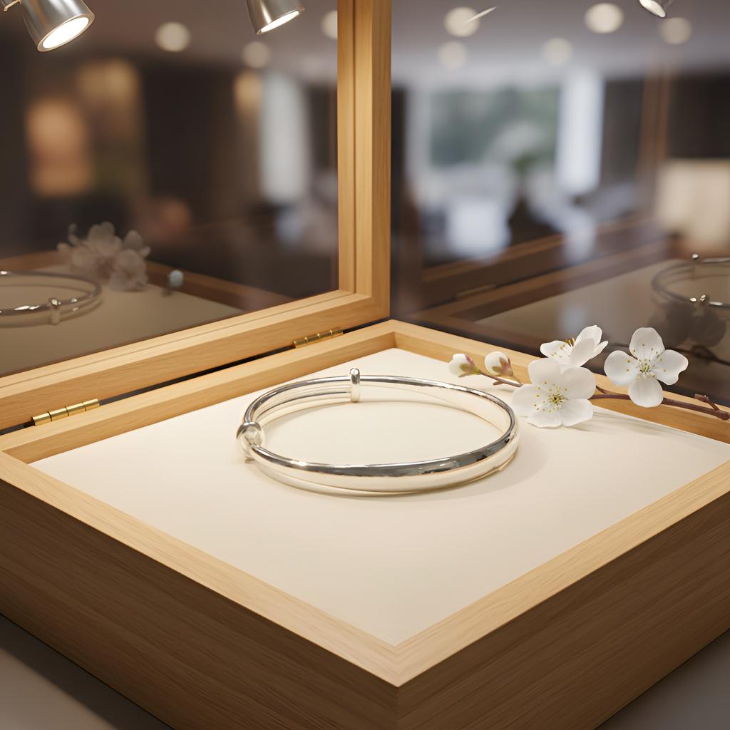侗族經典款 成人扁光面推拉款手鐲 999純銀手工手鐲