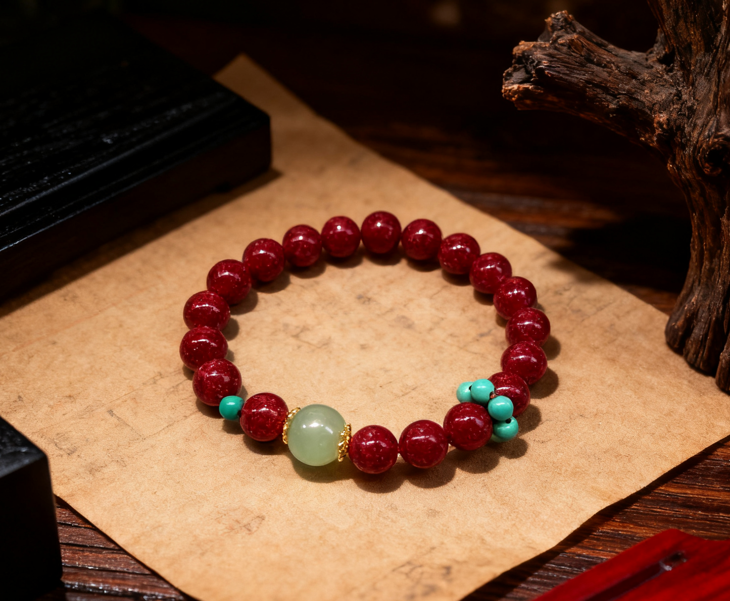 「乡野丫头」赐缘转运珠朱砂手串 | 全透8MM朱砂手串