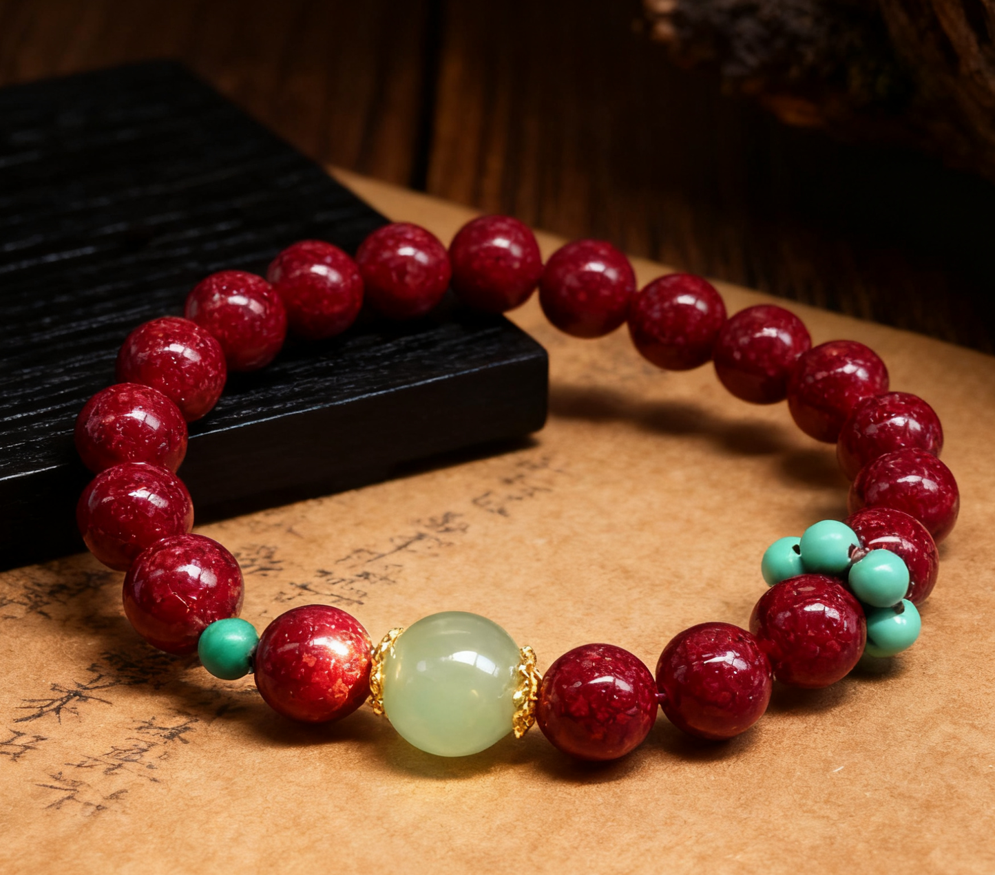 「乡野丫头」赐缘转运珠朱砂手串 | 全透8MM朱砂手串