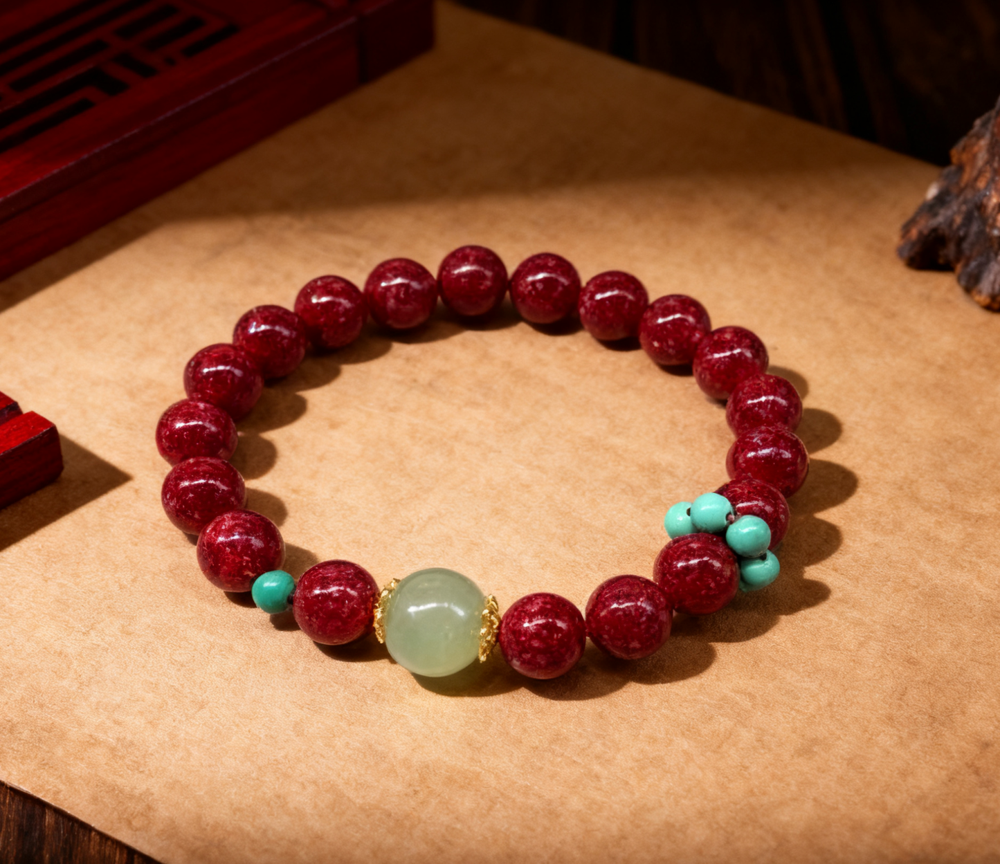 「乡野丫头」赐缘转运珠朱砂手串 | 全透8MM朱砂手串