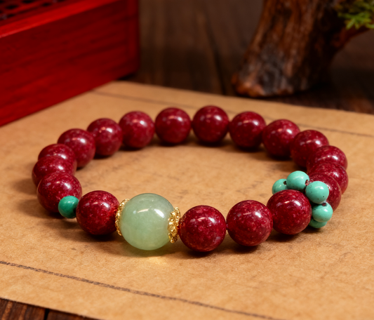 「鄉野丫頭」賜緣轉運珠朱砂手串 | 全透8MM朱砂手串