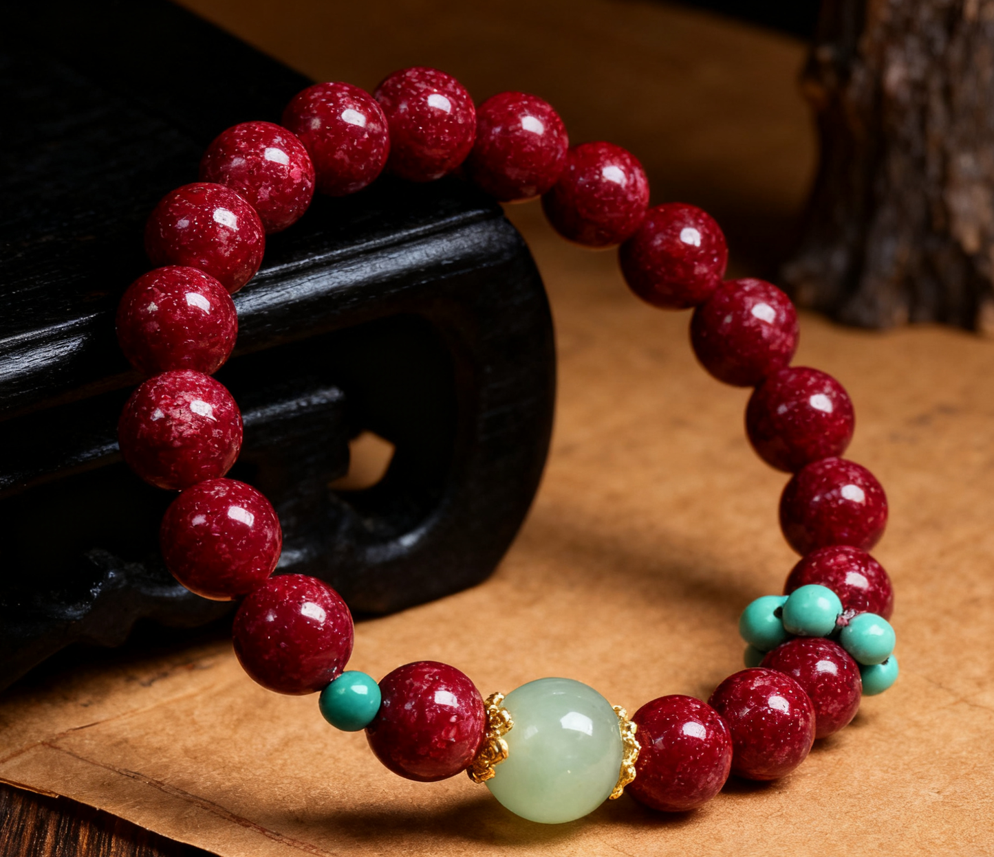 「乡野丫头」赐缘转运珠朱砂手串 | 全透8MM朱砂手串