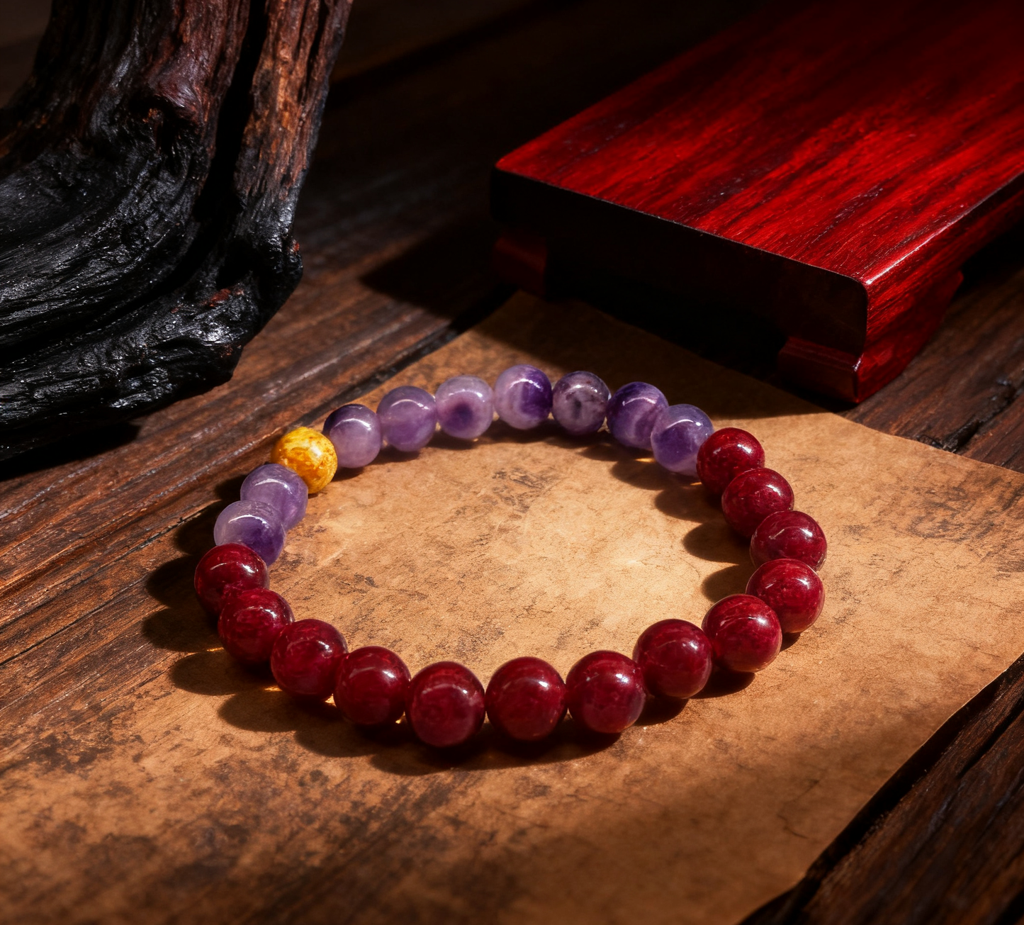 Purple Fire Year Talisman 8MM Cinnabar Bracelet