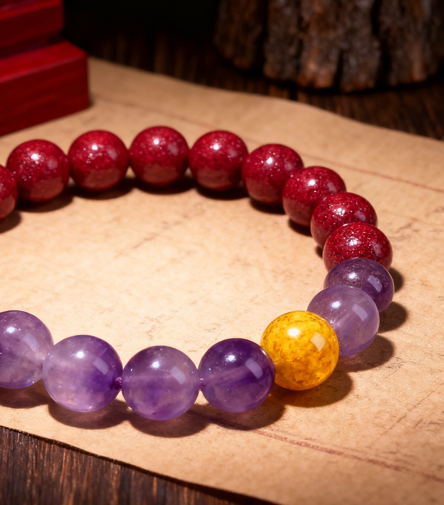 Purple Fire Year Talisman 8MM Cinnabar Bracelet