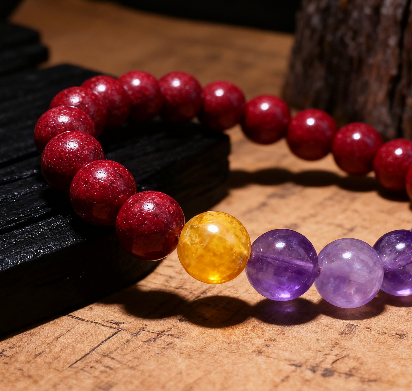 Purple Fire Year Talisman 8MM Cinnabar Bracelet