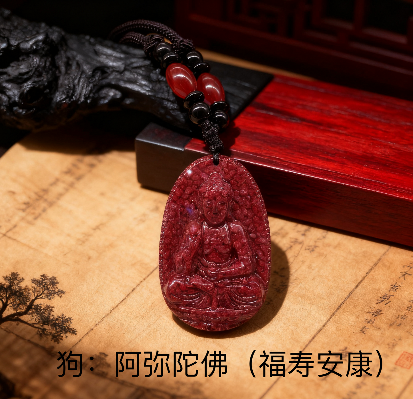 八大守护神本命佛牌 | 12生肖全透晶体朱砂吊坠